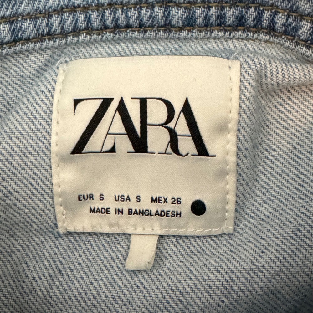 ZARA Doro Denim Dress Women Size S Light Wash Blue Sleeveless Button NO BELT - Picture 2 of 7